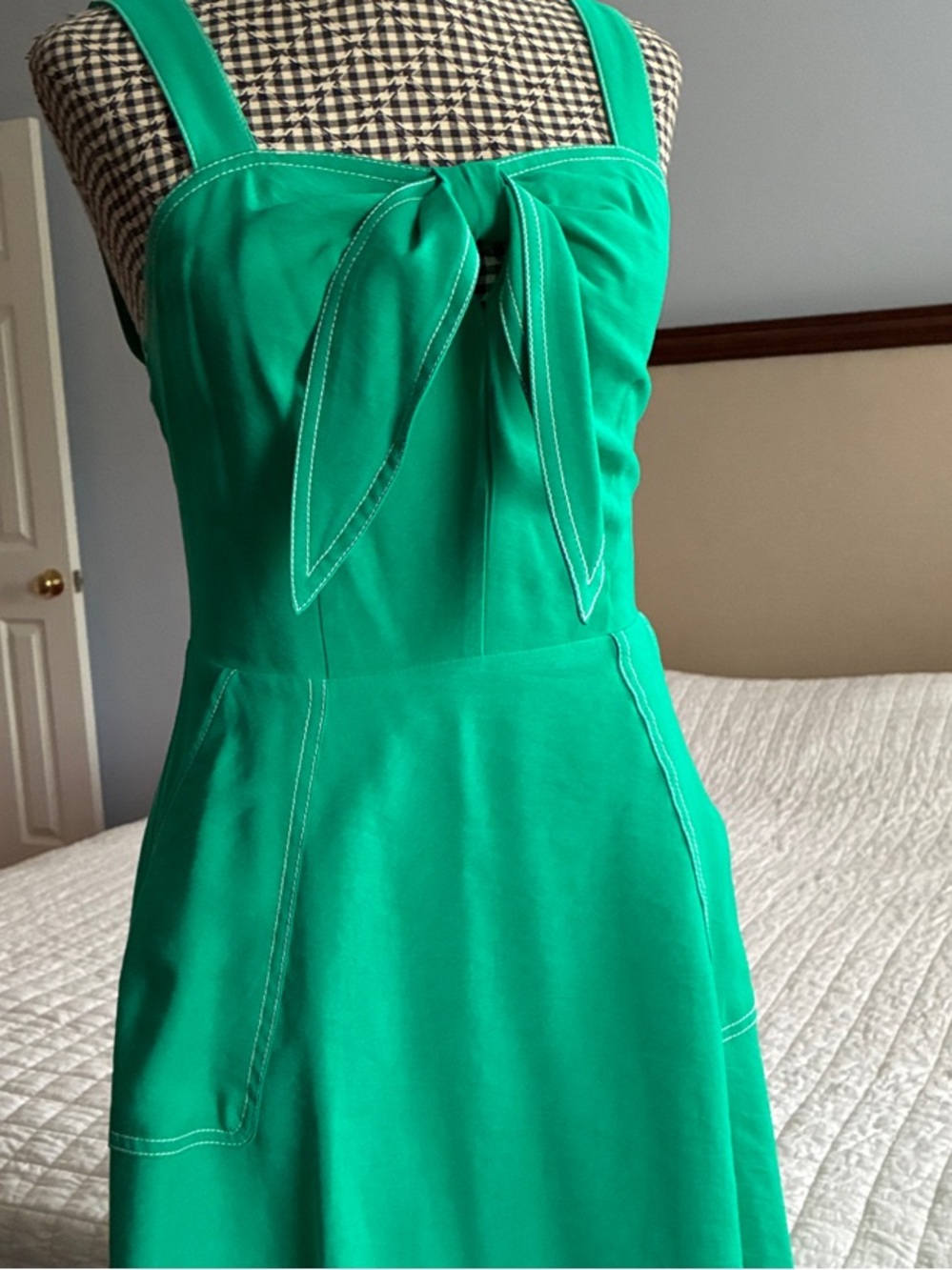 a new day Emerald Green Tie-Front Midi Dress